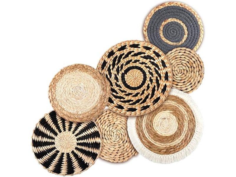 Woven Wall Basket Home Decor Baskets Set Bohemian Hanging